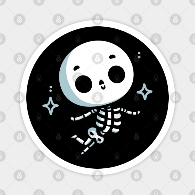 Cute Skeleton Dancing Happily | Cute Skeleton in Kawaii style | Halloween Costume Magnet by Nora Liak